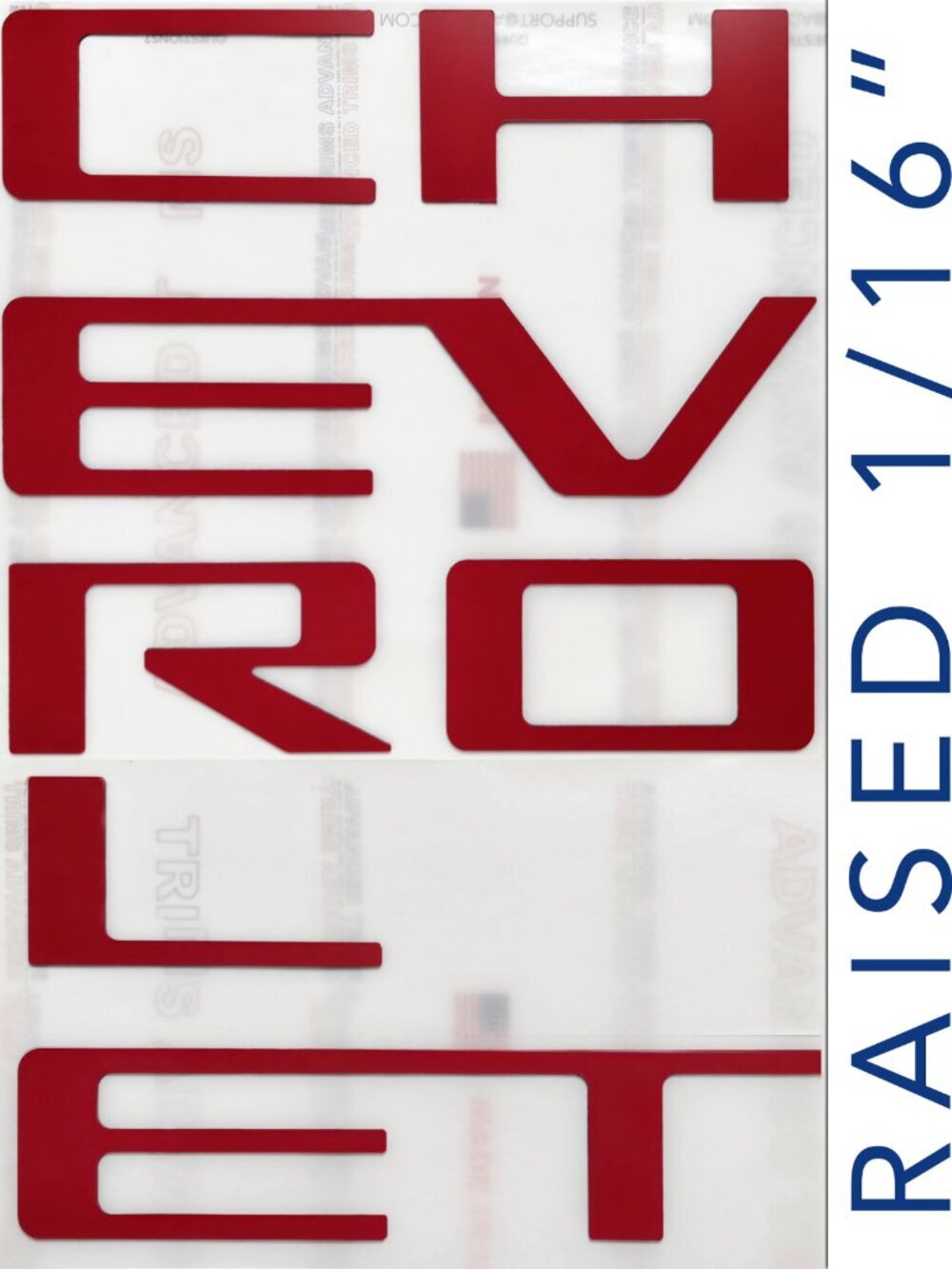 Red Raised Plastic Tailgate Letters Inserts NEW CHEVY COLORADO 2023 2024 2025 - Picture 3 of 10